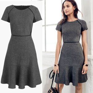 J.CREW Checkered Wool Blend Flutter Dress Women's Size 12